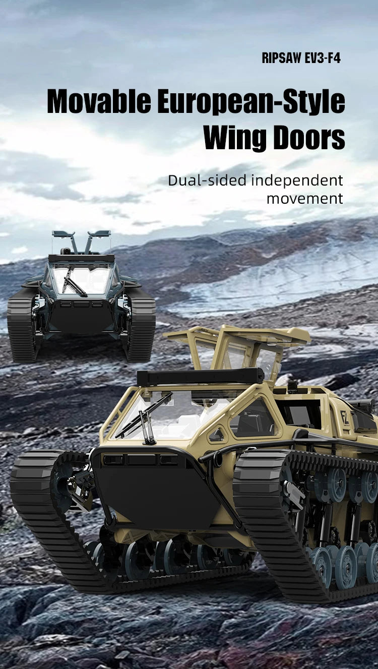 JJRC C8812 6CH RC Tank Tracked Car 2.4G 4WD Drift Off-Road Vehicle w/ LED Lights