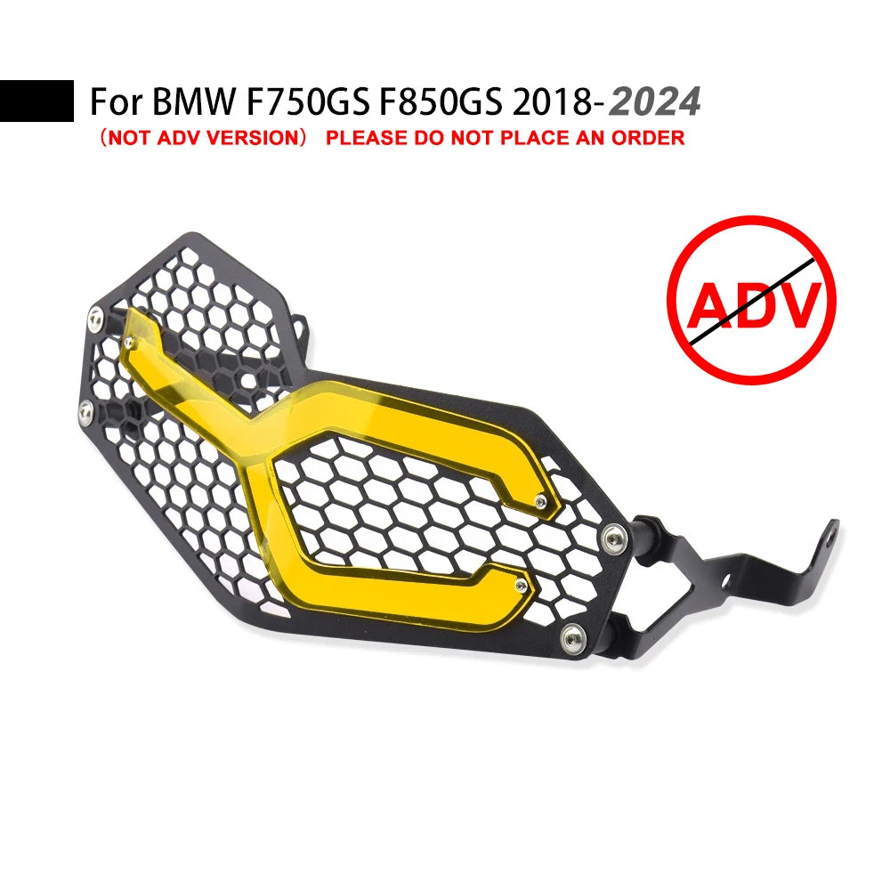 Headlight Protector Guard BMW F850GS/F750GS Adventure 2018-24, Aluminium+Acrylic