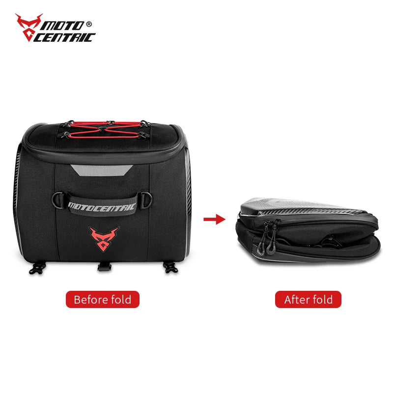 Motocentric Waterproof Motorcycle Helmet Bag Rider Backpack 25L Rear Seat Bag