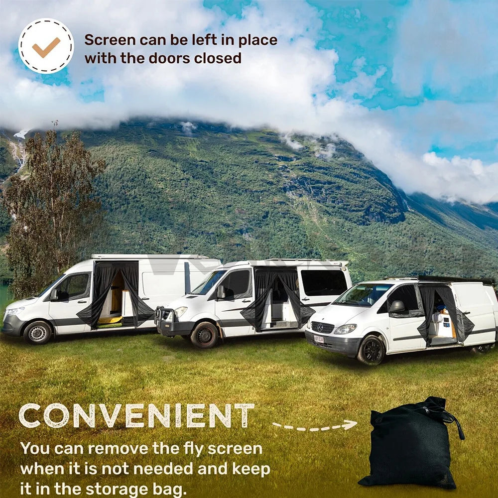 Universal Van camper Magnetic Sliding Door Mosquito Fly Net Mesh Screen