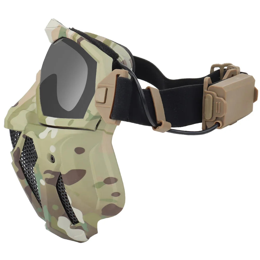 Airsoft Paintball Full Face Mask Protection Anti-Fog with Fan built-in, Cosplay