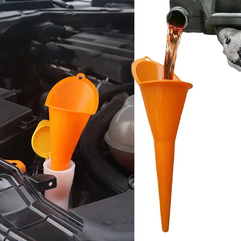 Long Stem Funnel - Anti-Splash Oil Fuel Filling Tool, Motorcycle Car Refueling