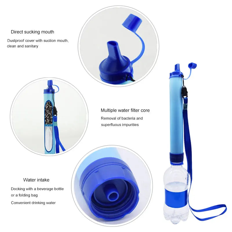 Portable Water Filter Straw – 0.01 Micron Purifier for Camping & Emergency Use