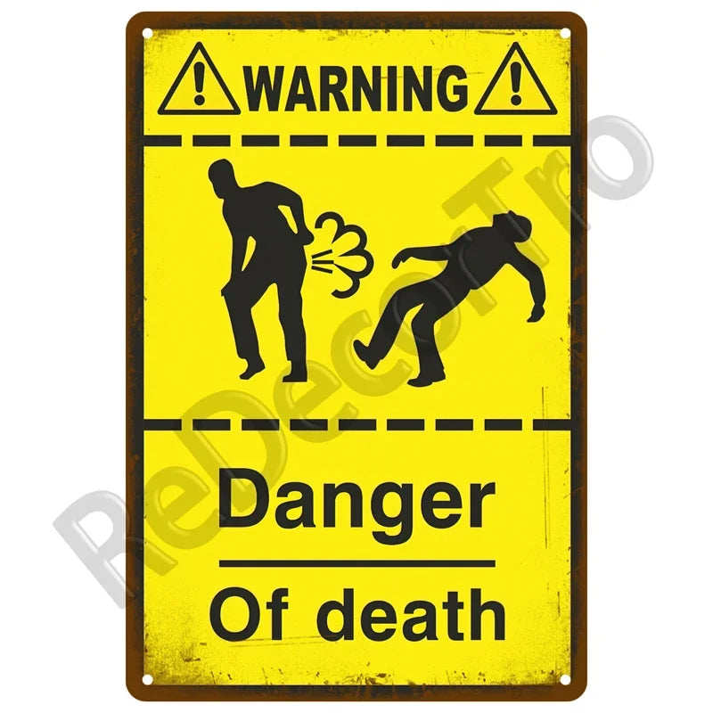 Warning Danger Beware Metal Sign,  Home Wall Decor Bar, Club, Man Cave Gift