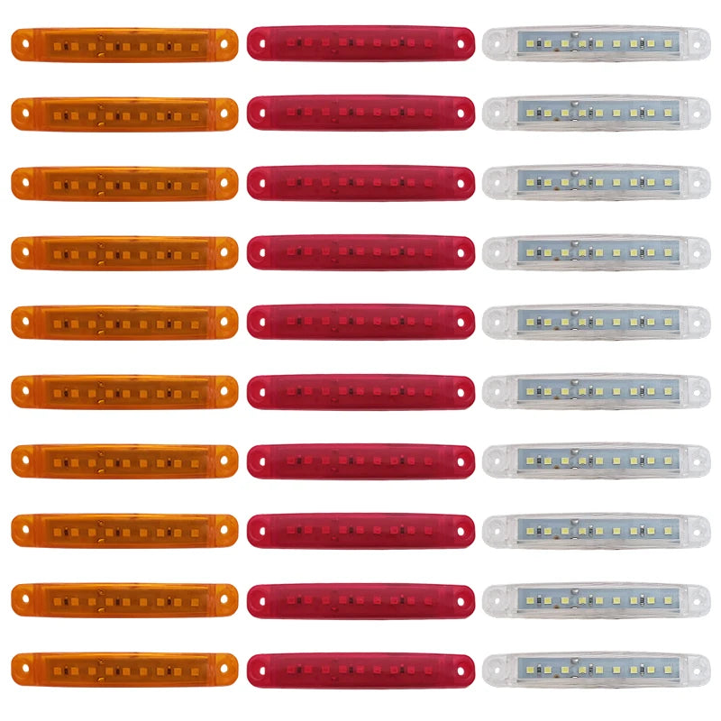 10PCS LED Trailer Side Marker Light 12V/24V Truck Lorry Indicator Lamp 9 SMD
