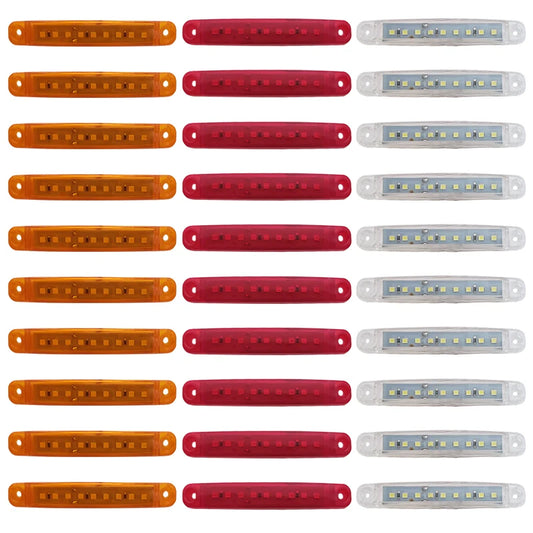 10PCS LED Trailer Side Marker Light 12V/24V Truck Lorry Indicator Lamp 9 SMD