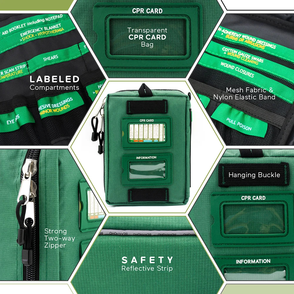165-Piece Handy First Aid Kit Emergency Survival Medical for Outdoor & Car