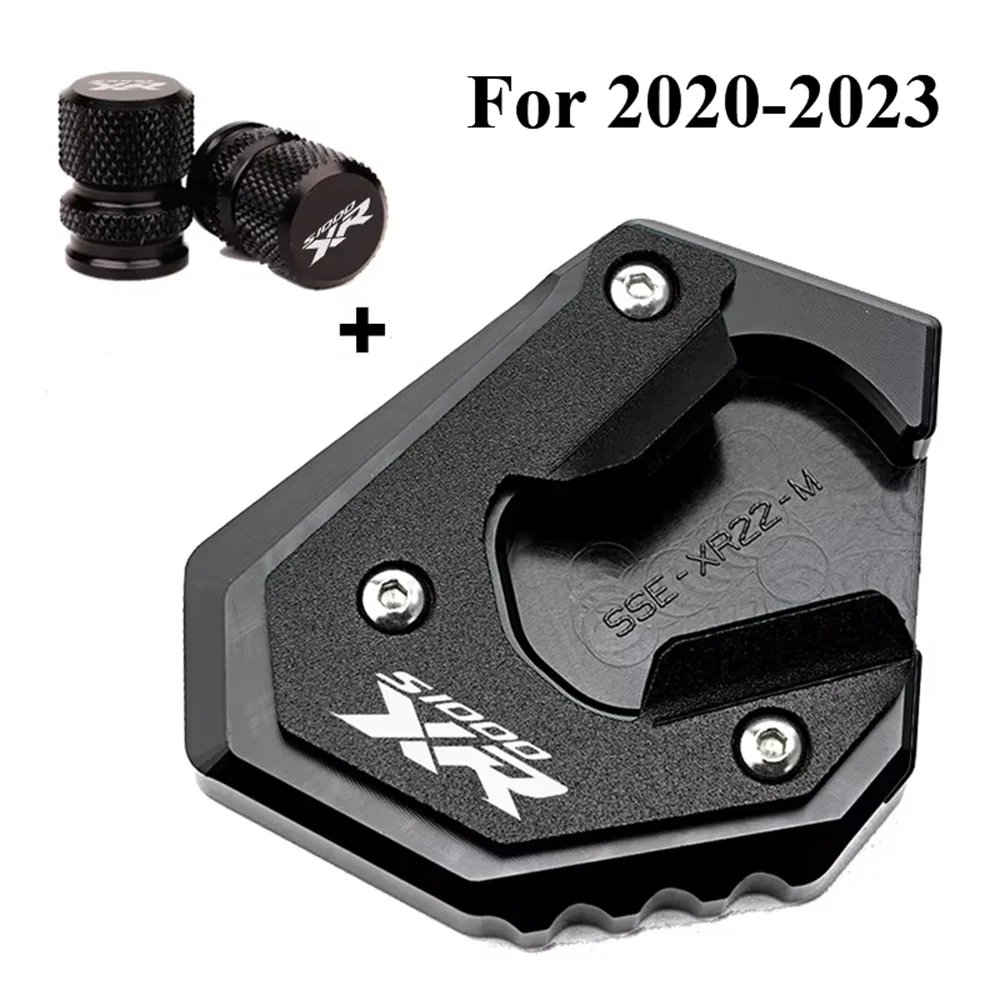 Kickstand Extension Pad Foot For BMW S1000XR 2017-2026  Valve Caps CNC Aluminum