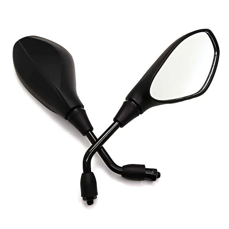 Universal Motorcycle  Mirrors - Black 10mm Pair Honda Suzuki Yamaha BMW Kawasaki