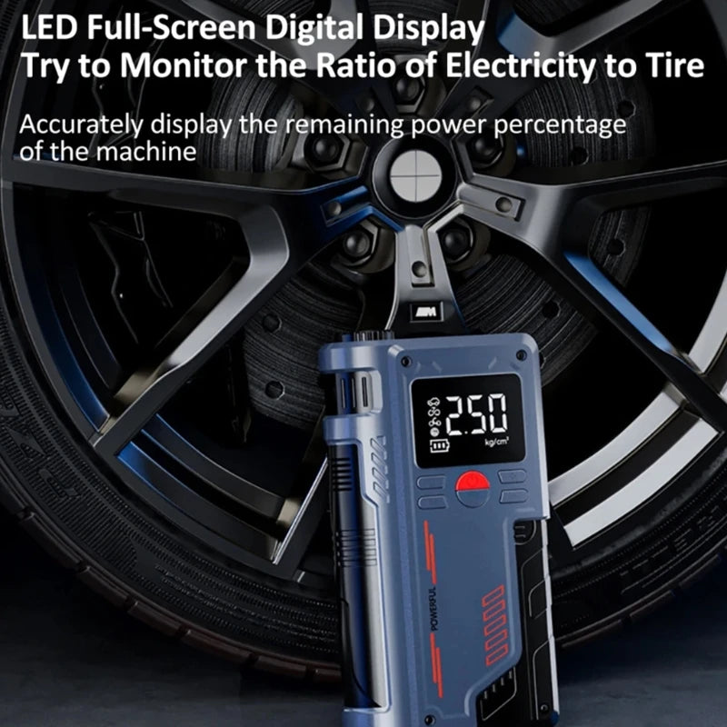 14.8V Tyre Inflator + 1000A Car Jump Starter Battery Booster w/ LED & Digital Display