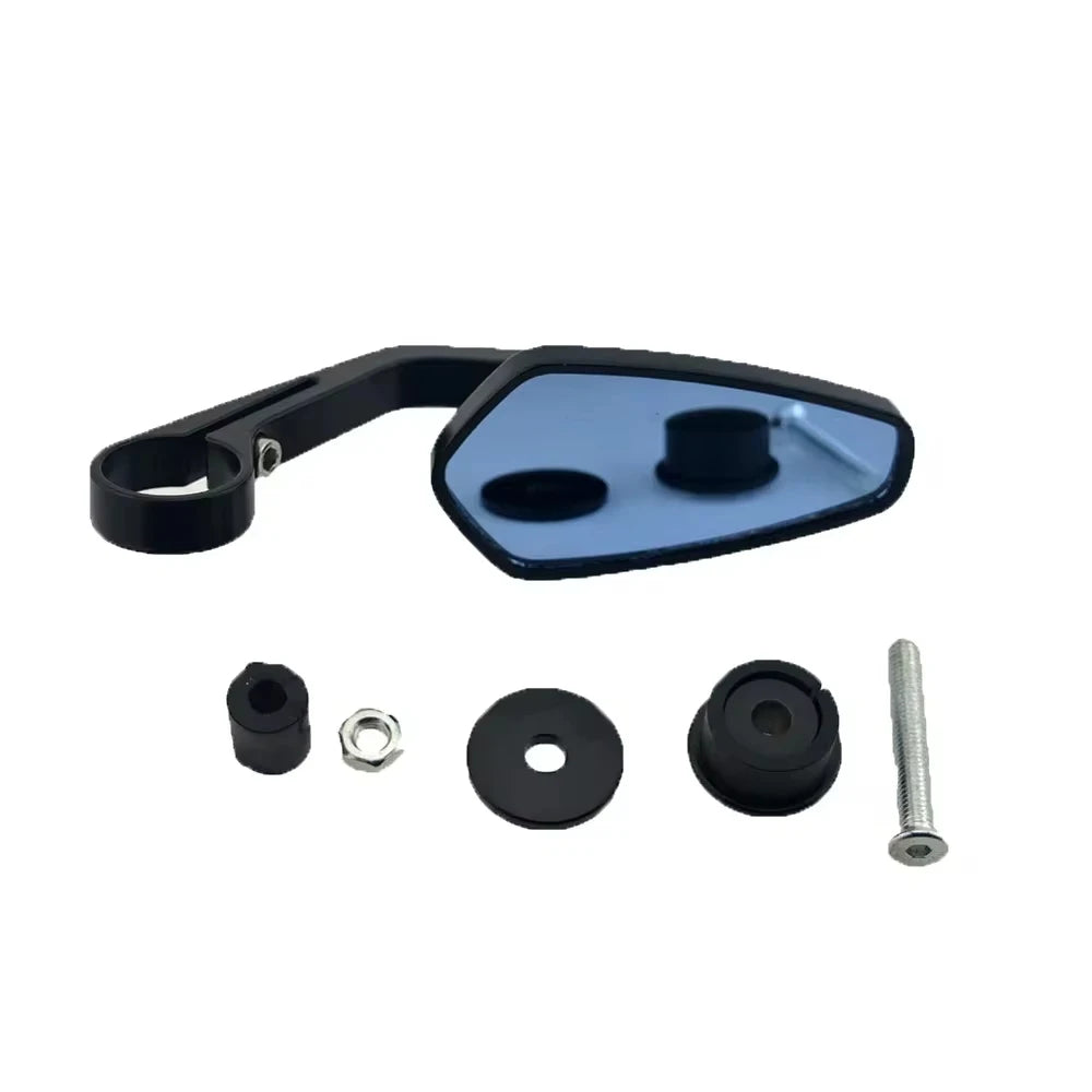 Pair 7/8" Motorcycle Handle bar End Mirrors with Smoke Blue Lens, Universal Fit