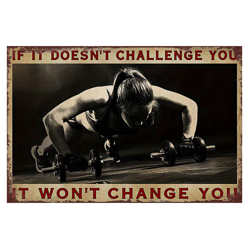 Gym Metal Sign – Interesting Wall Decoration for Room, Bar, Garage, or Cafe