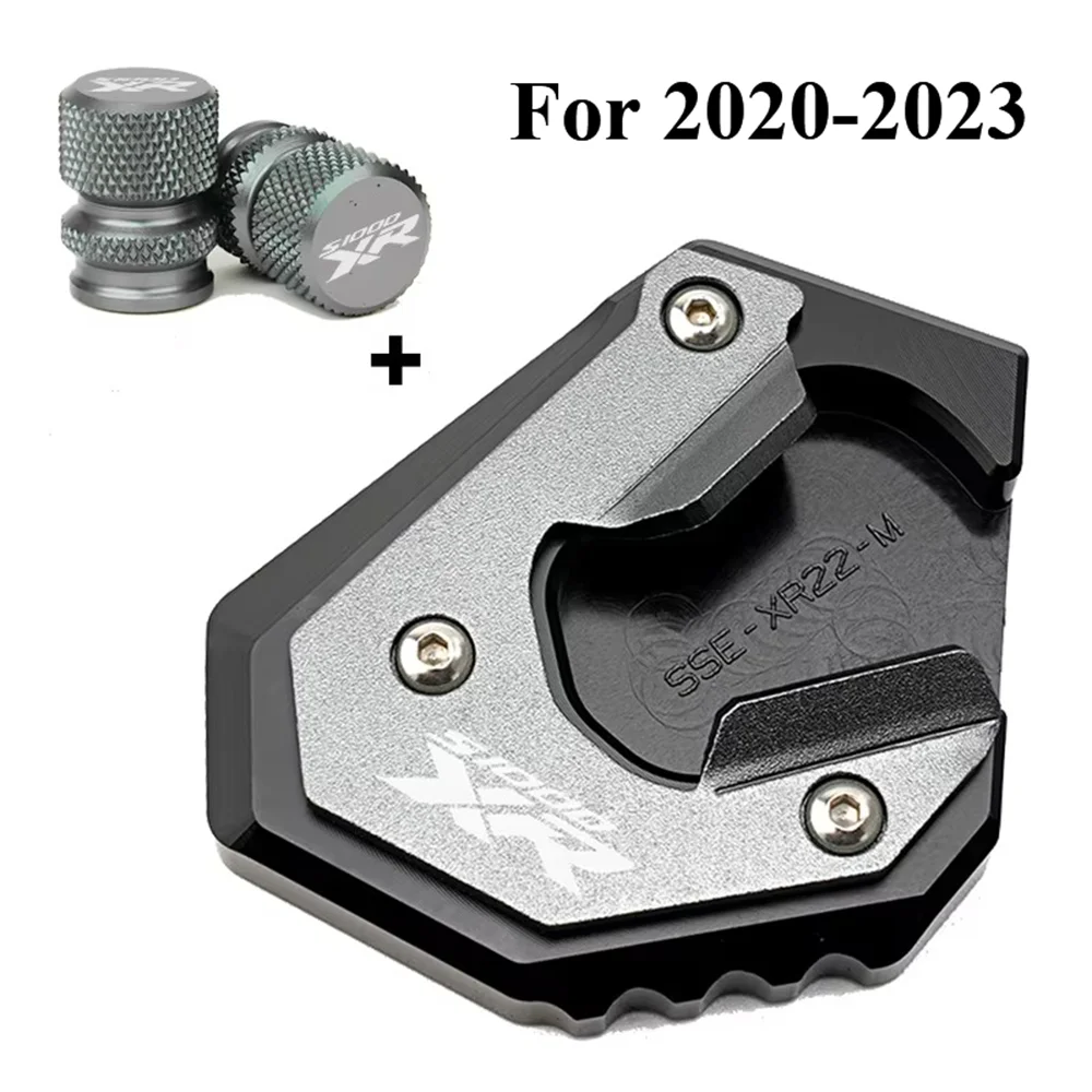 Kickstand Extension Pad Foot For BMW S1000XR 2017-2026  Valve Caps CNC Aluminum