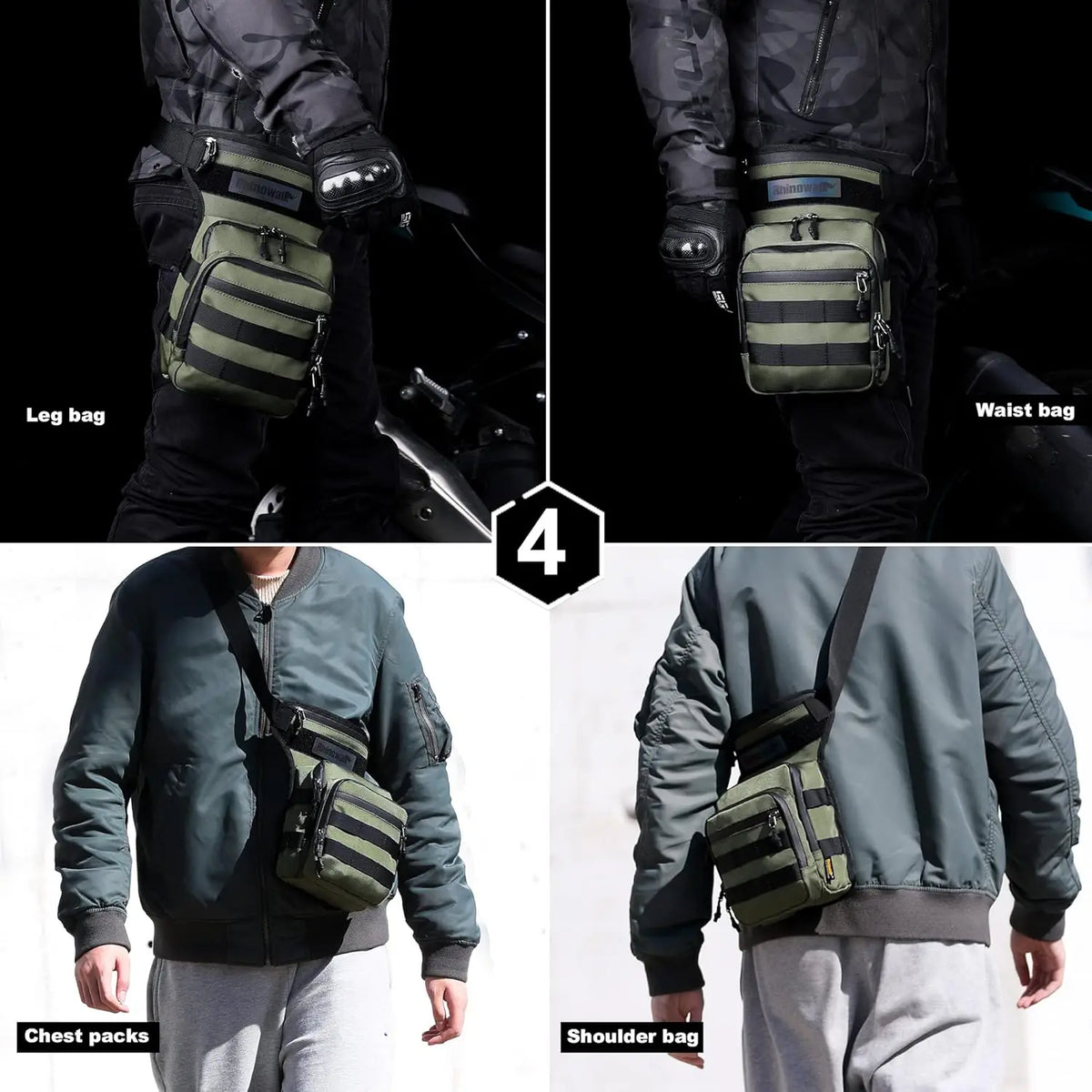 Motorcycle Leg Drop Bag Waterproof Thigh Hip Pouch Tactical Travel Pack waist