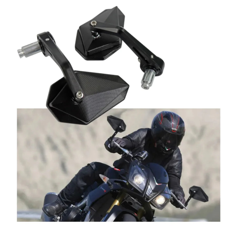 Pair Aluminium 7/8" Motorcycle Rearview Mirrors for Handlebar Universal + Yamaha