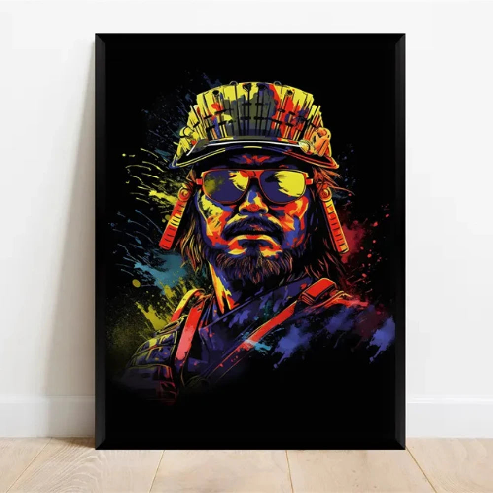 Pop Neon Video Game Character Canvas Wall Art Gamepad Headphones Gaming Room