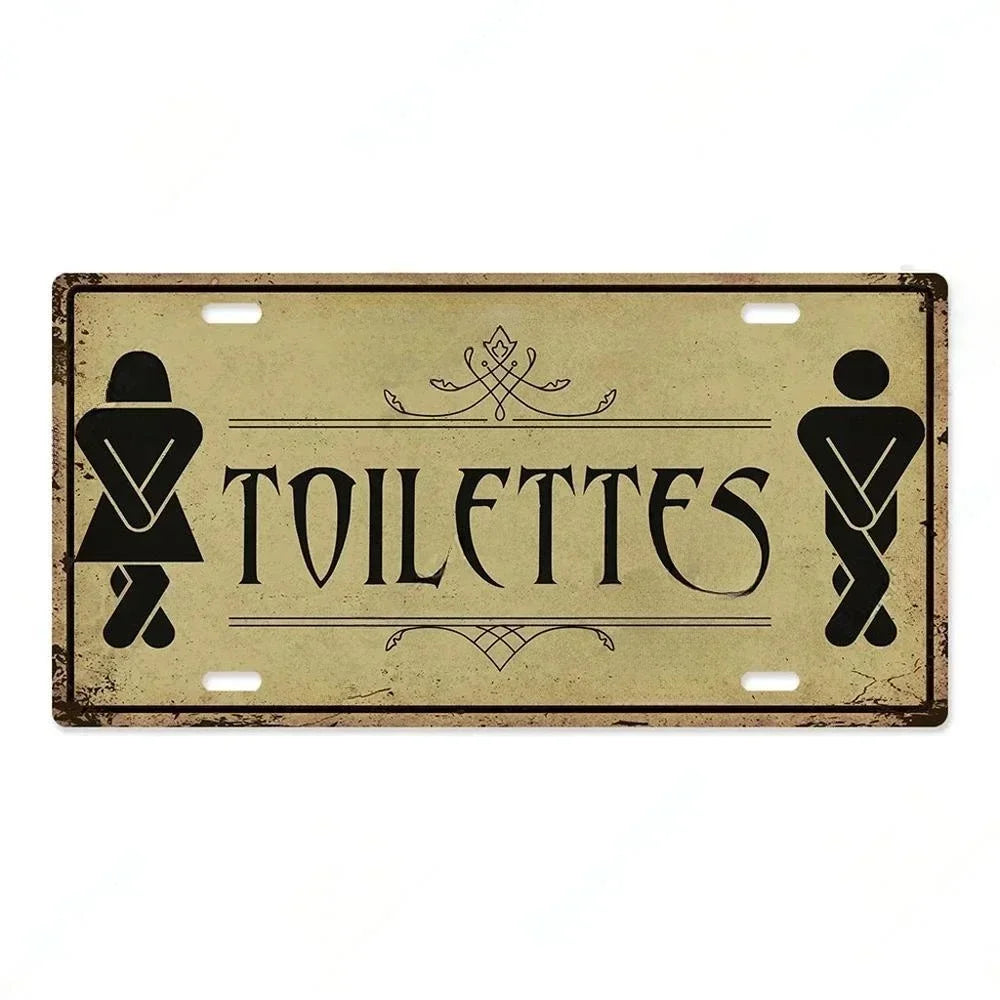 Vintage style Restroom Metal Sign Plaque Plate for Bar, Club, Toilet, Bathroom