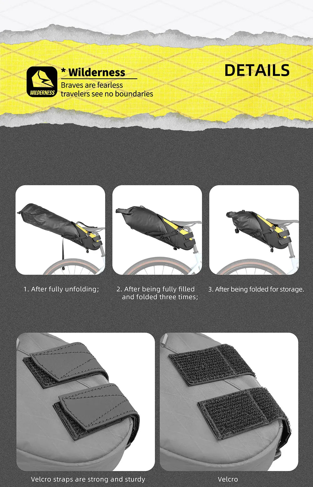 Rhinowalk 14L Waterproof Bike Saddle Bag Large Rear Seat Pack Bikepacking MTB