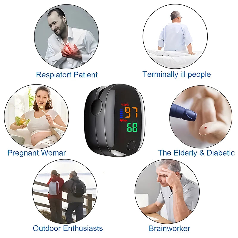 Finger Clip Pulse Oximeter | OLED Screen Blood Oxygen & Heart Rate Monitor