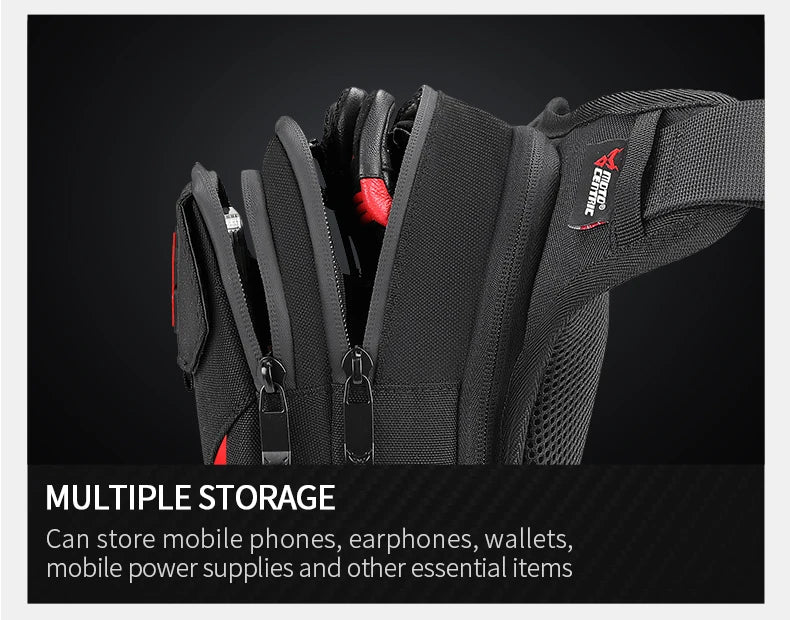 Waterproof Motorcycle Drop Leg Bag with LED Light - Moto Pack for Outdoor Sports