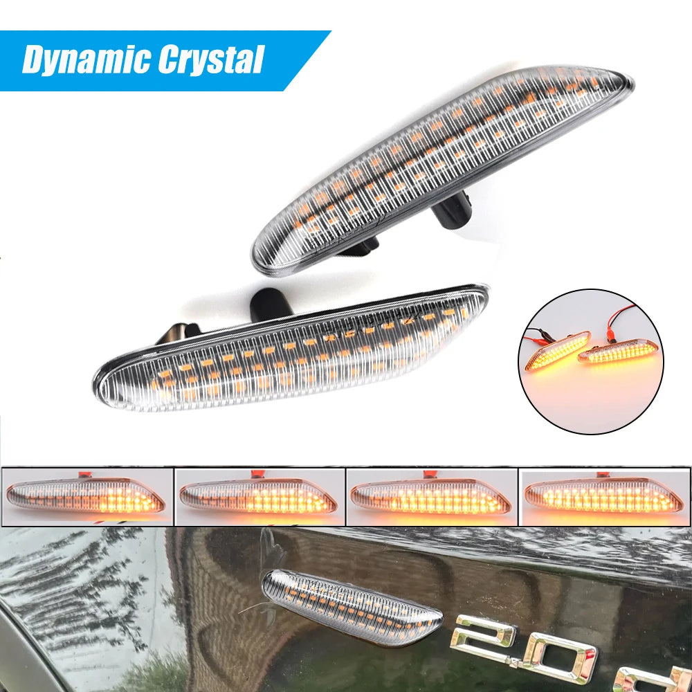 Sequential LED Turn Signal Side Marker Lights for BMW X3 X1 E46 E90 E92 E87 E88