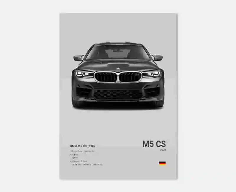 Pop B&W Luxury Car Canvas Poster Mancave Supercar MSport F80 M3 M140 GTR F87 G80