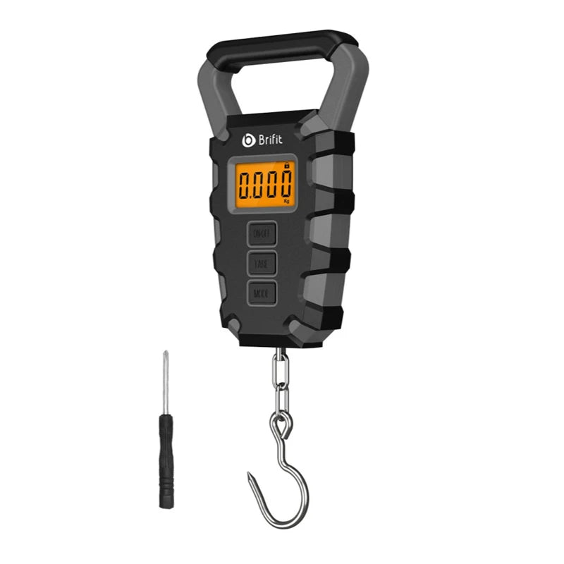 50KG Digital Fishing Scale with Ruler, Portable Luggage Weighing Scale, LCD
