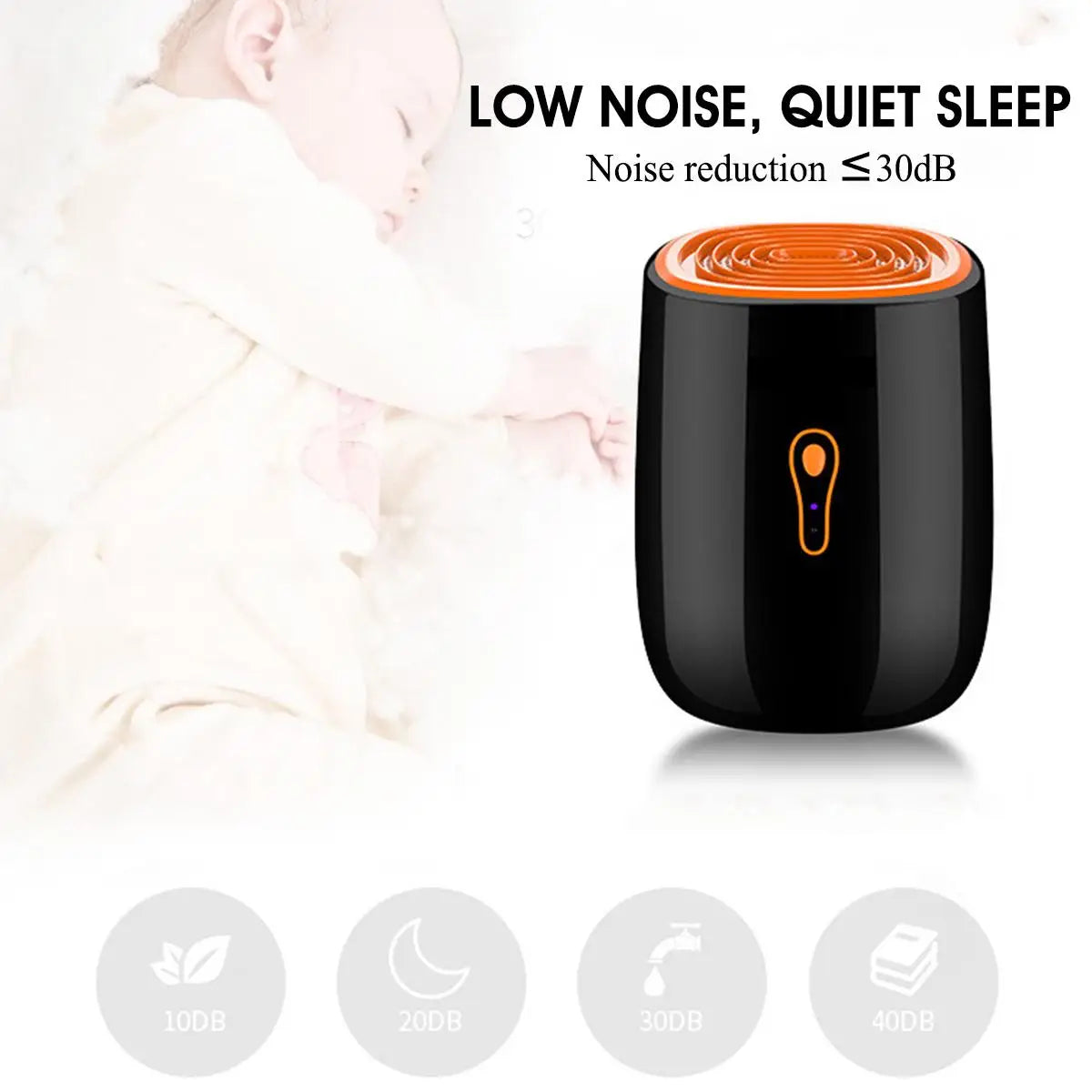 Dehumidifier Portable 800ML 25W Low Noise  Dryer Anti-Mildew Purifier UK PLUG