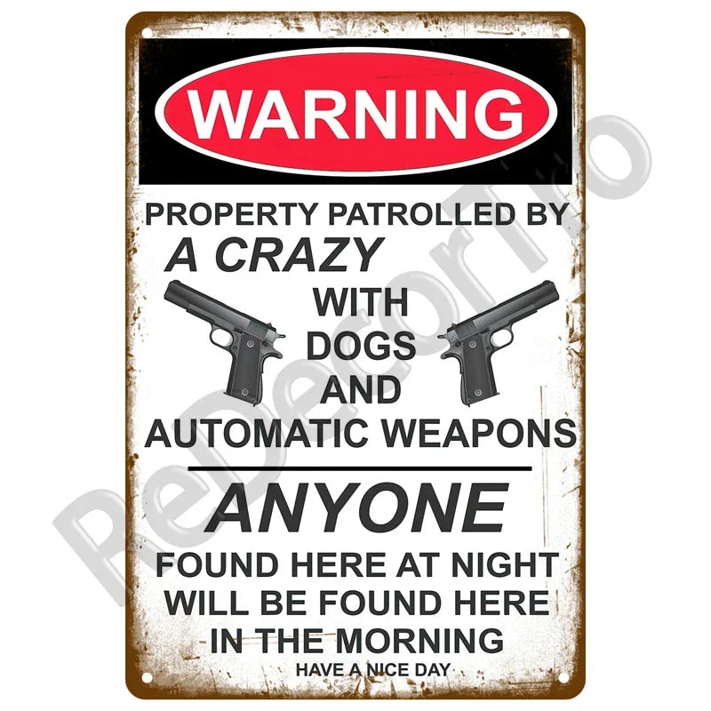 Warning Danger Beware Metal Sign,  Home Wall Decor Bar, Club, Man Cave Gift