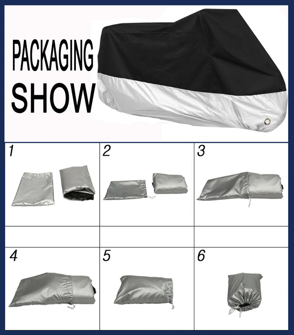 Motorcycle Cover, Rain, UV, Dustproof Cover storage  Honda Suzuki Kawasaki KTM