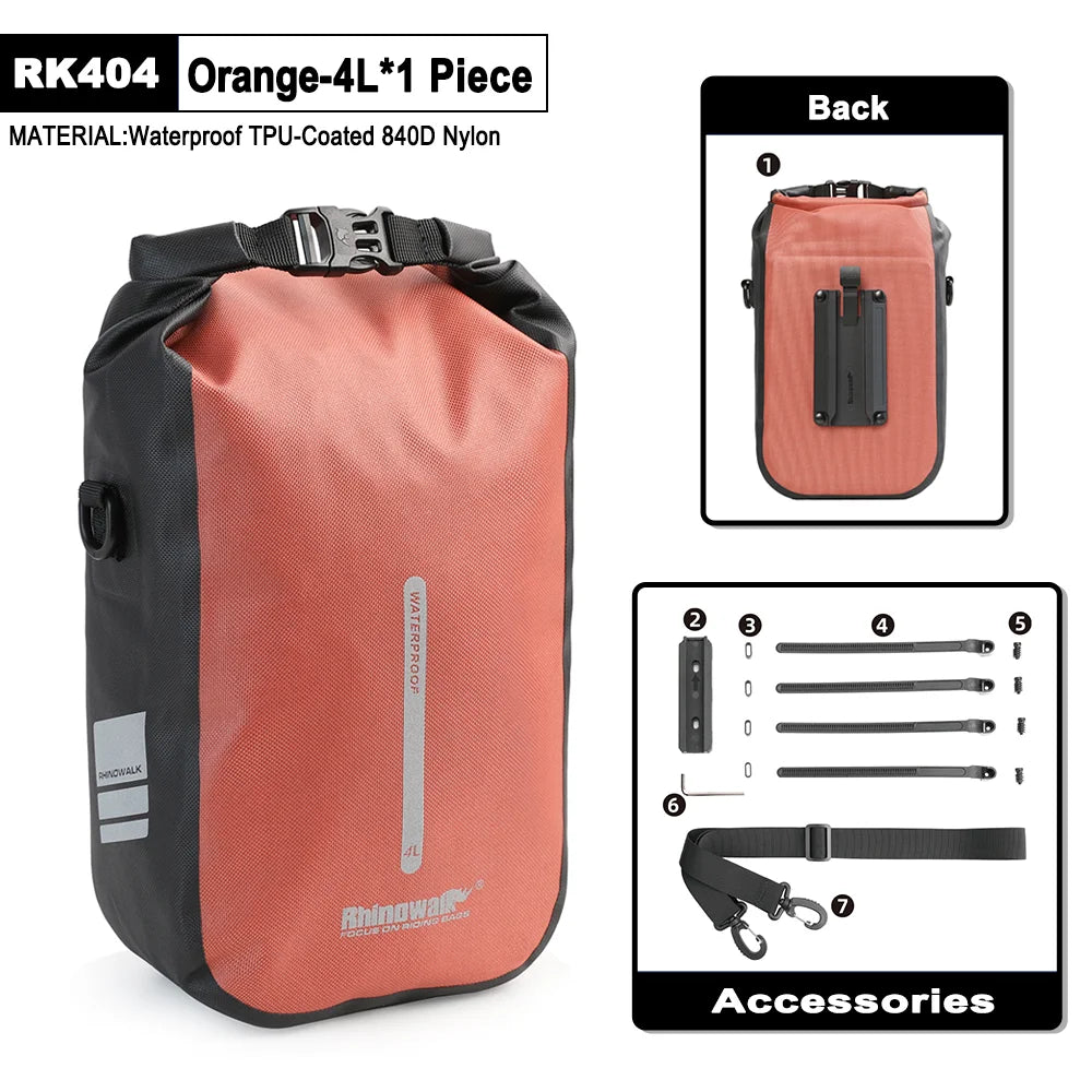 Rhinowalk Waterproof 4L-6L Bike Fork Bag Quick Release Shoulder Pack MTB Road
