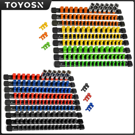 ABS Socket Organizer Rails - 1/4", 3/8", 1/2" Tool Box Rail Track Holder