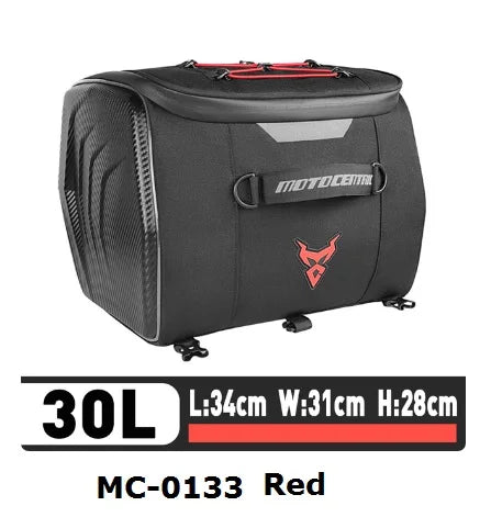 Motocentric Waterproof Motorcycle Helmet Bag Rider Backpack 25L Rear Seat Bag