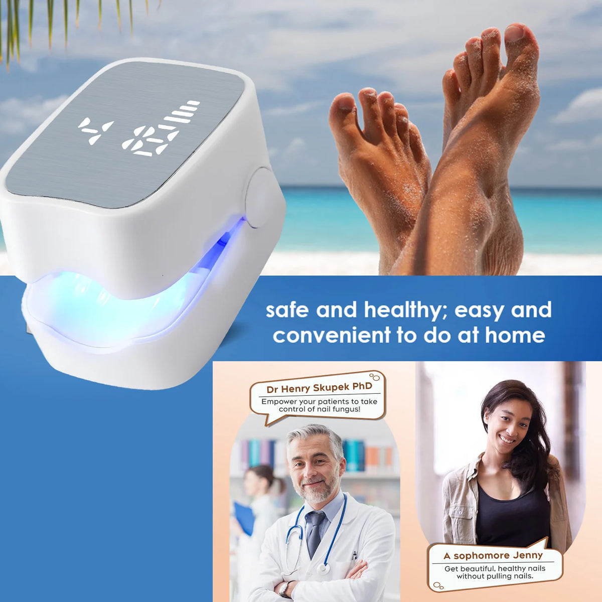 Nail Fungus Treatment | Rechargeable Anti-Fungal Tool for Toenail & Fingernail