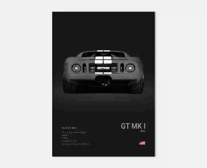Pop Off Road Car Mancave Poster Luxury Supercar Canvas Wall Art MK1 RS GT500 GTR