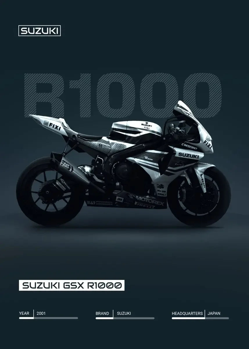 Minimalist Motorcycle Poster Art V4 S1000 RSV4 Canvas Print Mancave Office
