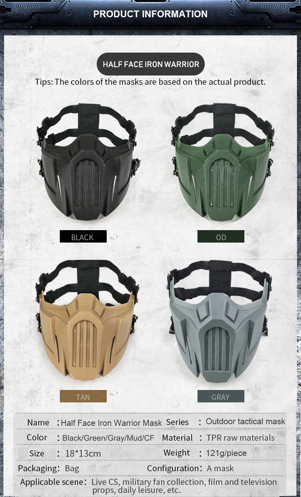 Skull Airsoft Mask Tactical Half Face Paintball CS Wargame Protective Gear