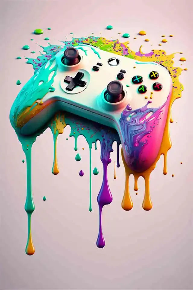 Colorful Vibrant Gamer Canvas Wall Art Nordic Aesthetic Unframed Poster Mancave