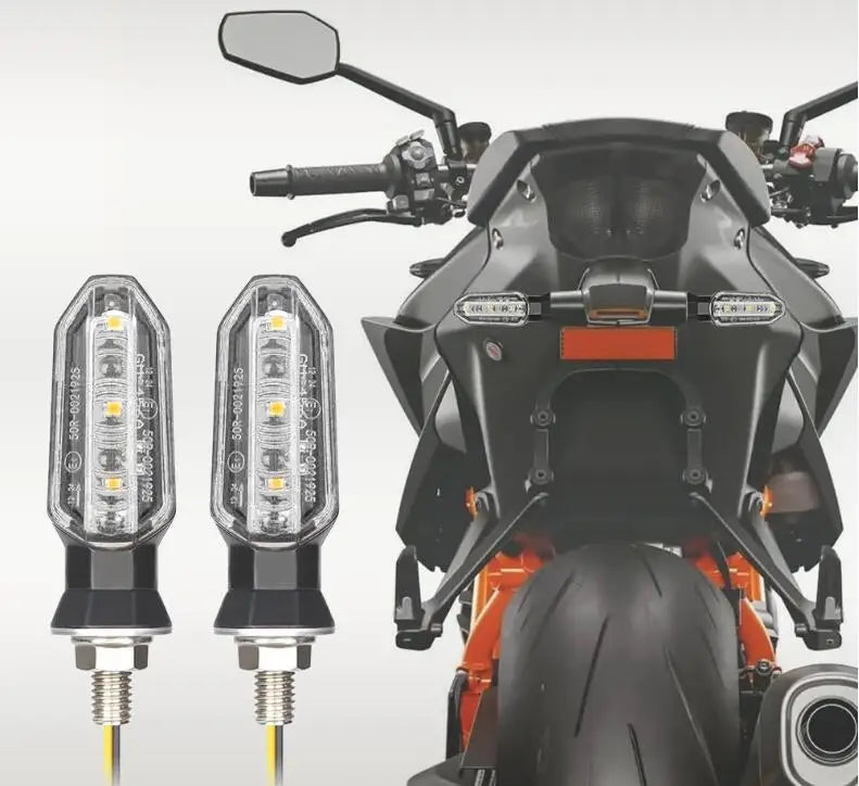 8mm Mini LED Motorcycle Turn Signal Lights Amber Flashing Blinker Lamp 12V