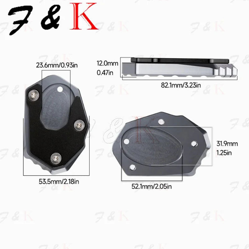 Kawasaki Ninja ZX6R ZX10R ZX12R Kickstand Pad CNC Side Stand Extension Plate