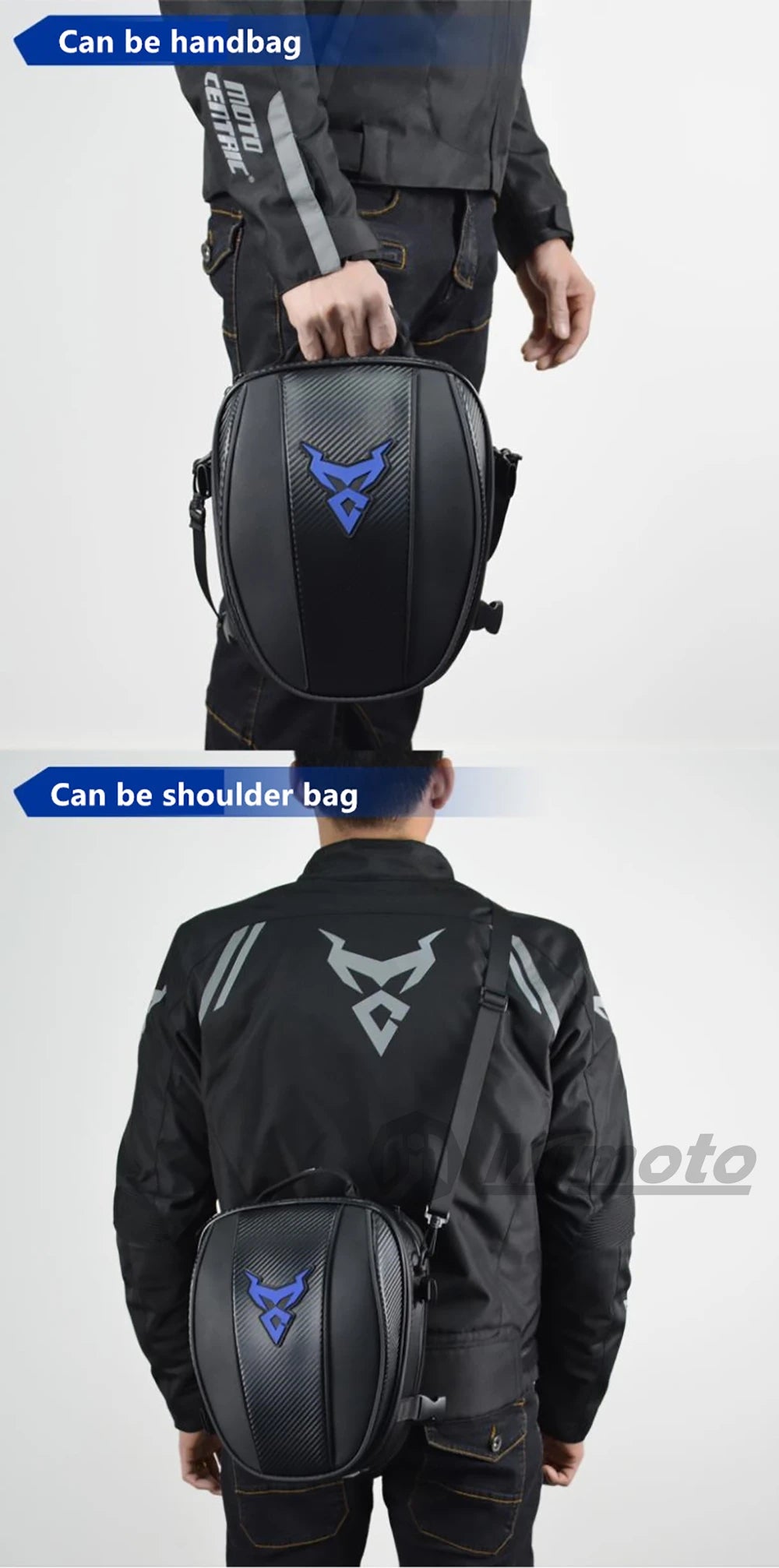 15L Motorcycle Tail Bag Waterproof Rear Seat Backpack Helmet Storage expandable