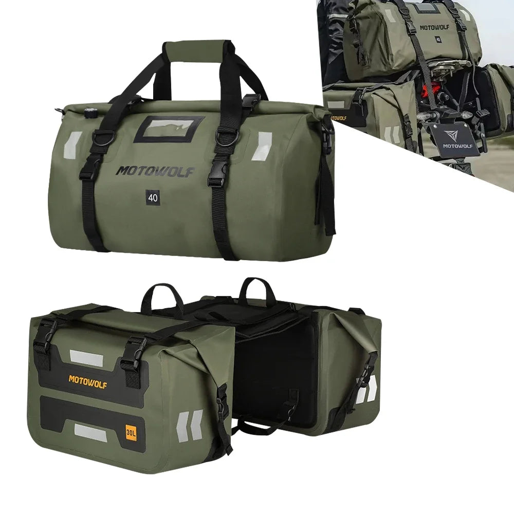 Waterproof Motorcycle Saddlebags 40L 60L 66L Luggage Touring Adventure IP68
