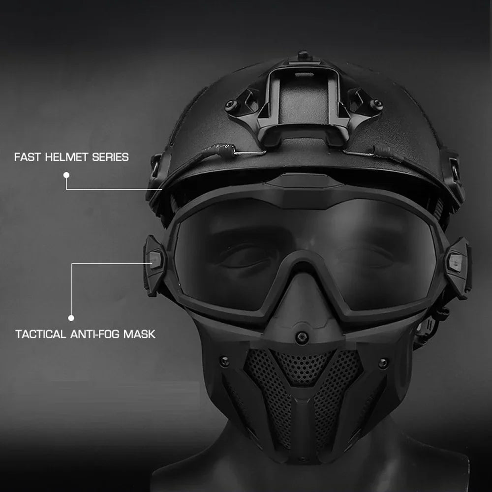 Airsoft Paintball Full Face Mask Protection Anti-Fog with Fan built-in, Cosplay
