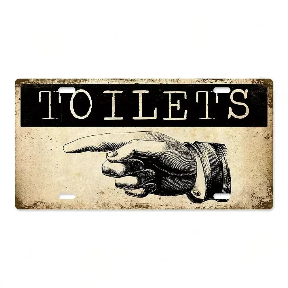 Vintage style Restroom Metal Sign Plaque Plate for Bar, Club, Toilet, Bathroom