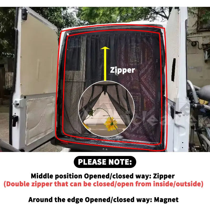 Universal Van camper Magnetic Sliding Door Mosquito Fly Net Mesh Screen