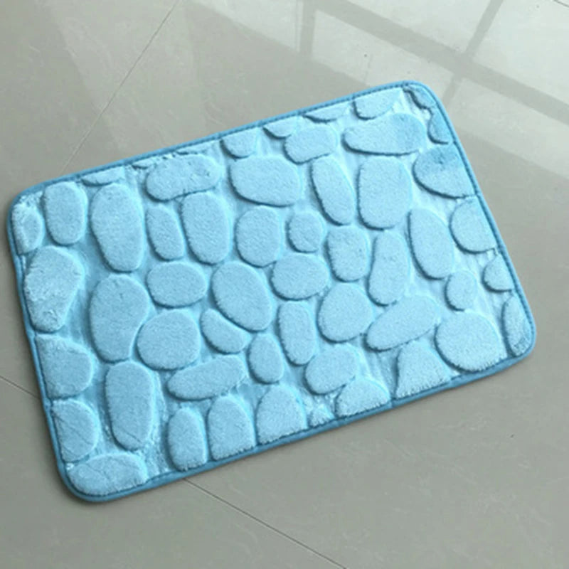 Cobblestone Memory Foam Bath Mat - Non-Slip Super Soft Bathroom Rug 40x60cm