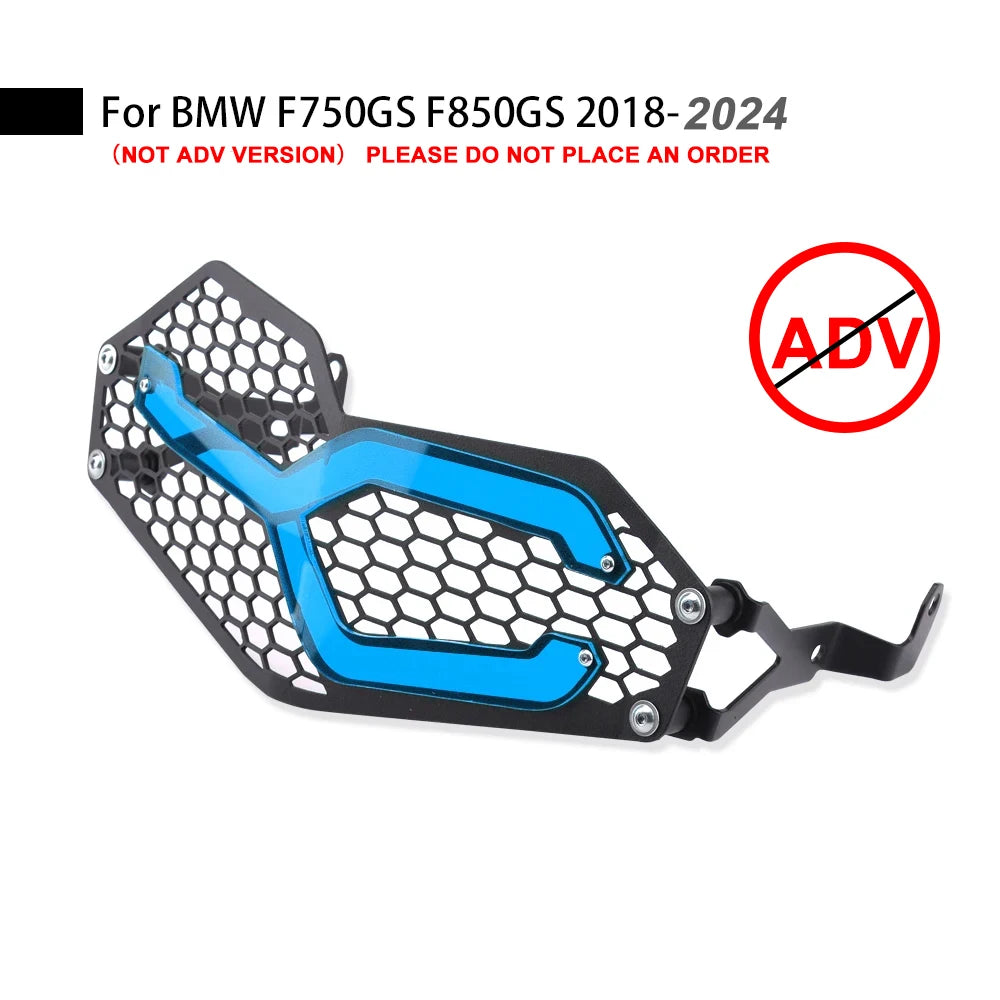 Headlight Protector Guard BMW F850GS/F750GS Adventure 2018-24, Aluminium+Acrylic