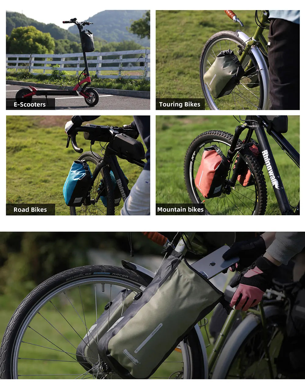 Rhinowalk Waterproof 4L-6L Bike Fork Bag Quick Release Shoulder Pack MTB Road