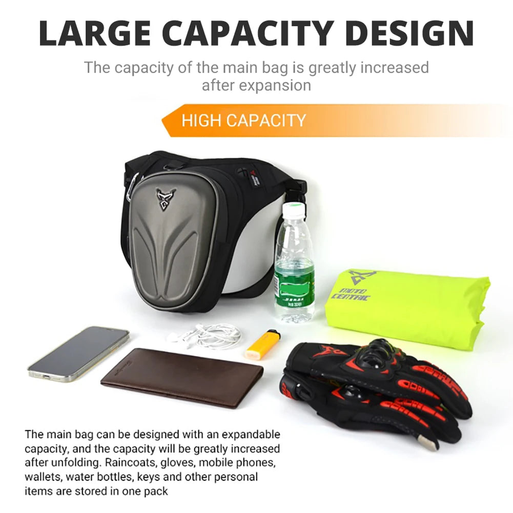Motorcycle Drop Leg Bag – Waterproof Hip Bum Pack Thigh Belt for Outdoor Riding