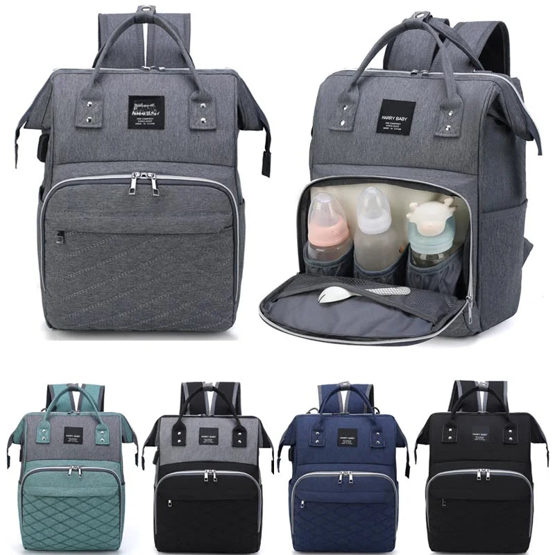 Large USB Mummy Diaper Bag - Waterproof, Functional, Nursing Backpack
